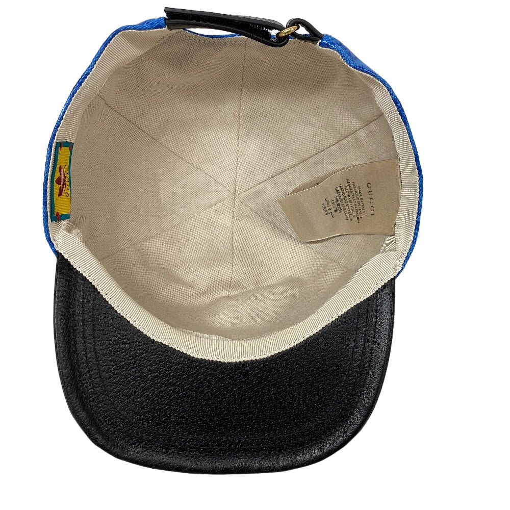 GUCCI cap 724833 4HAUU cotton blue Adidas XL 60 polyamide mens XL 60cm Used