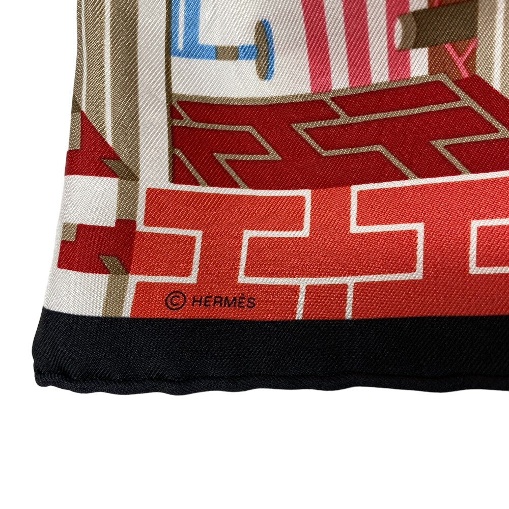 HERMES scarf silk multicolor Carre45 Gavroche Horse Club Detail Women Used