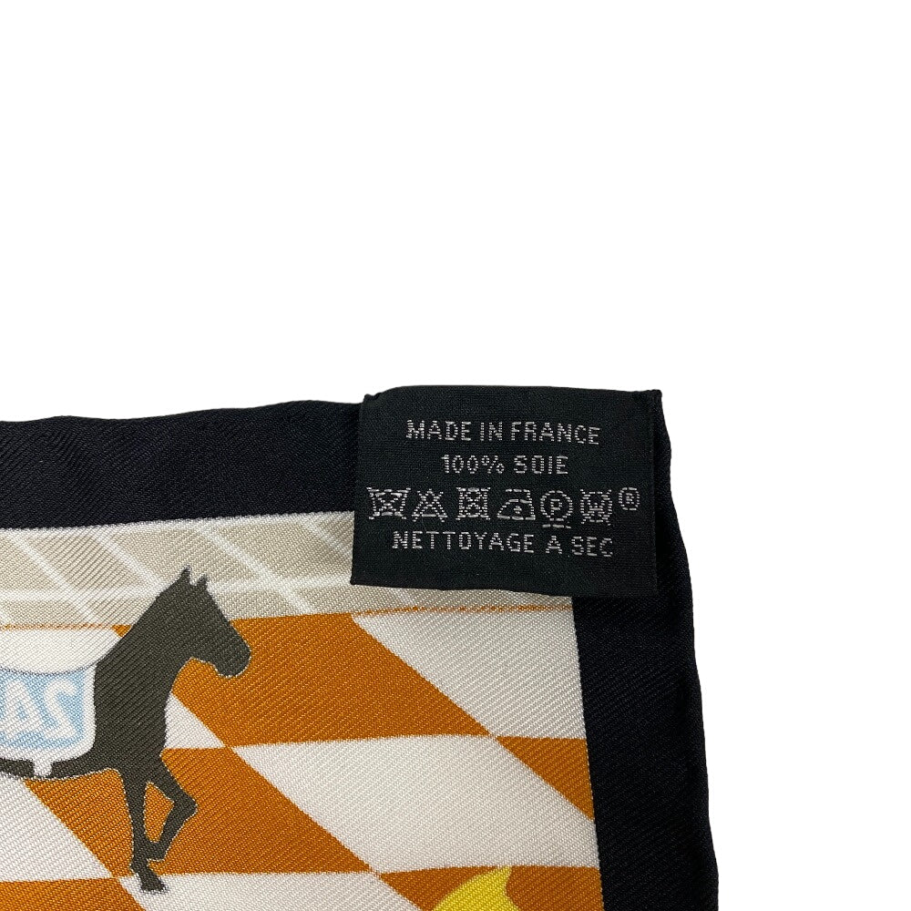 HERMES scarf silk multicolor Carre45 Gavroche Horse Club Detail Women Used