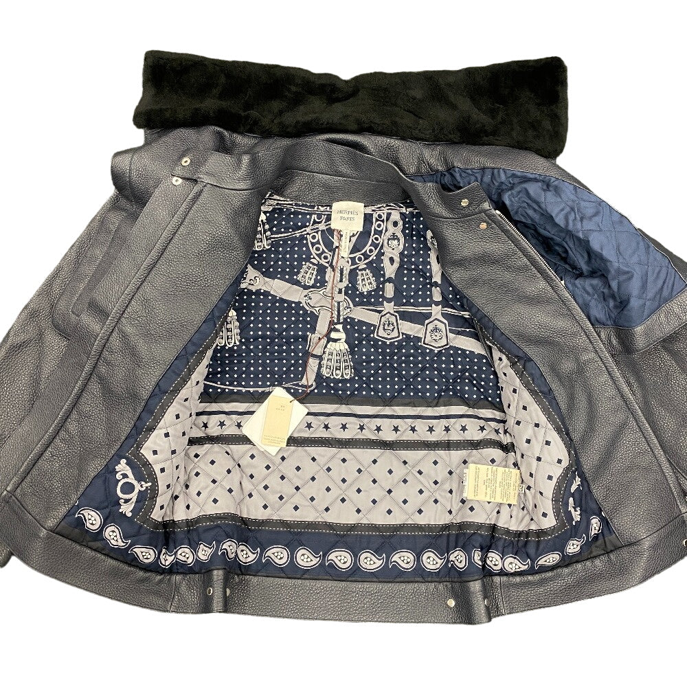 HERMES Other outerwear Cotton, Leather black liner vest 34