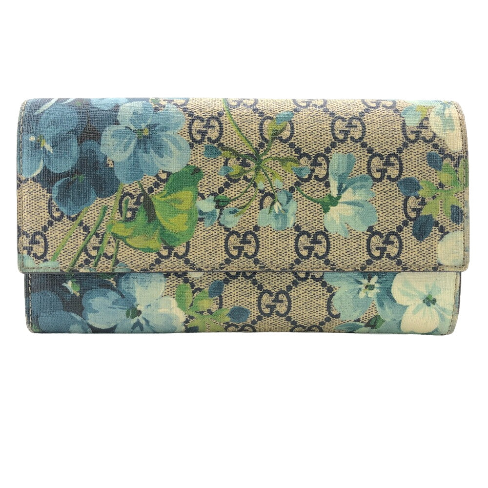 GUCCI Long Wallet Purse 546367 PVC beige GG Blooms Women Used