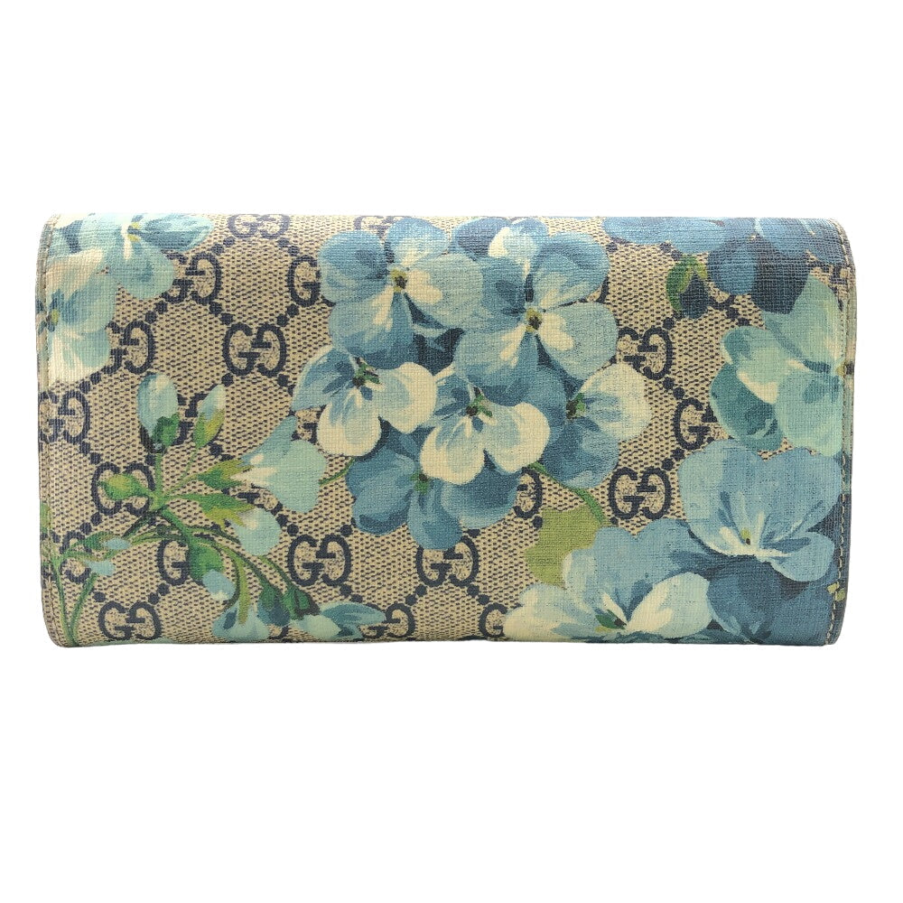 GUCCI Long Wallet Purse 546367 PVC beige GG Blooms Women Used