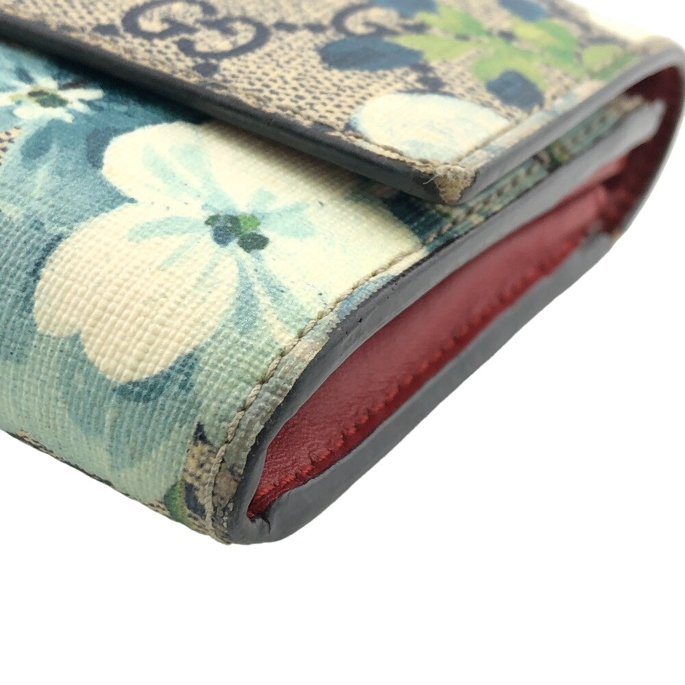 GUCCI Long Wallet Purse 546367 PVC beige GG Blooms Women Used