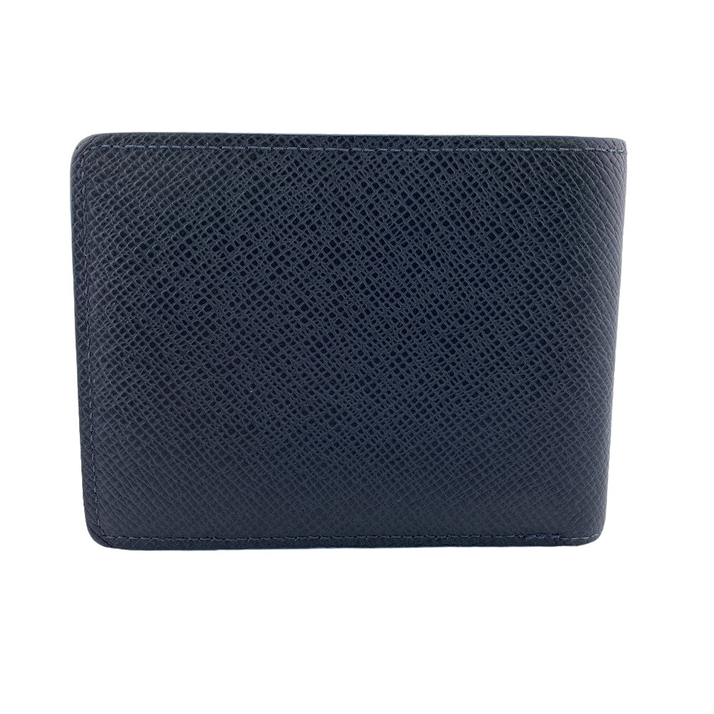 LOUIS VUITTON Bill Compartment M30381 leather Navy Taiga Portefeuille Multripru
