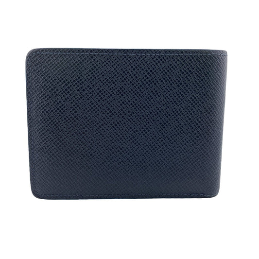 LOUIS VUITTON Bill Compartment M30381 leather Navy Taiga Portefeuille Multripru