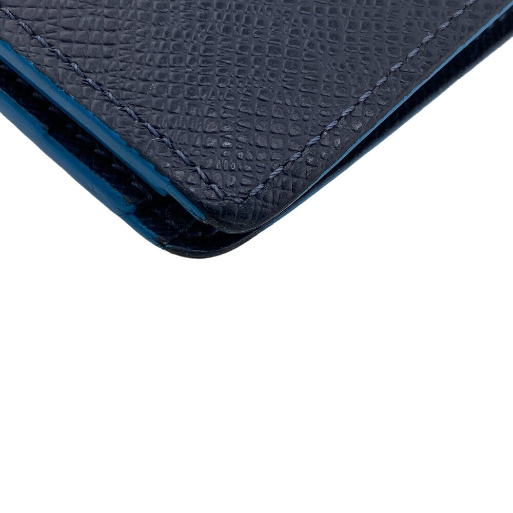 LOUIS VUITTON Bill Compartment M30381 leather Navy Taiga Portefeuille Multripru
