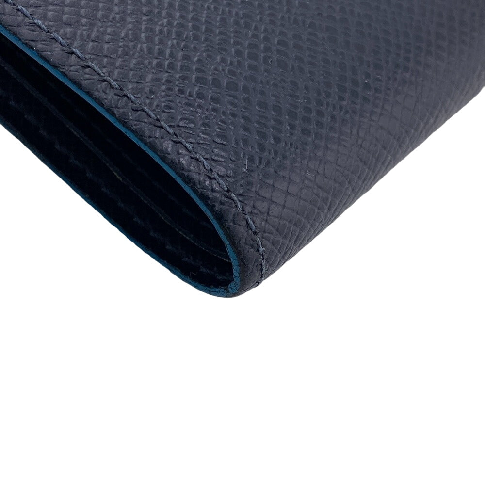 LOUIS VUITTON Bill Compartment M30381 leather Navy Taiga Portefeuille Multripru