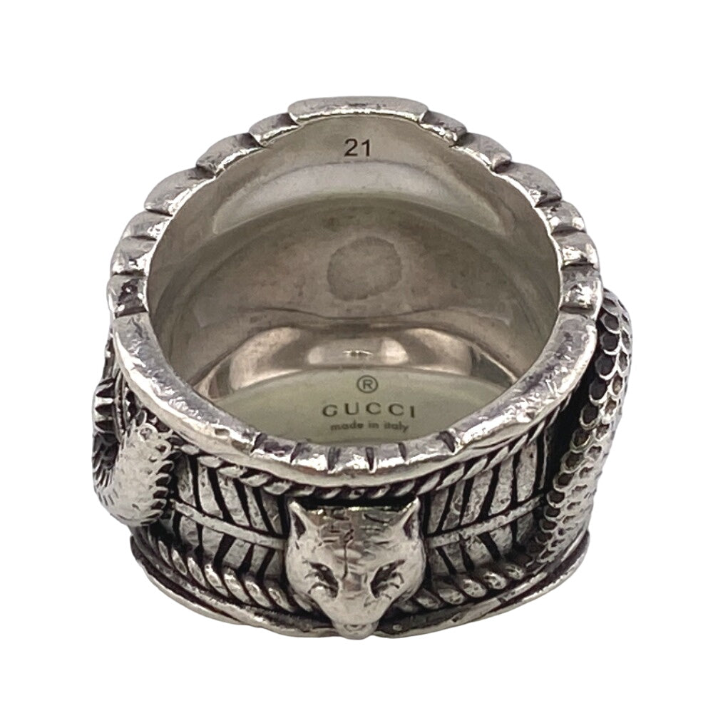 GUCCI Ring Silver925 Silver Double snake Garden(Unisex) Used
