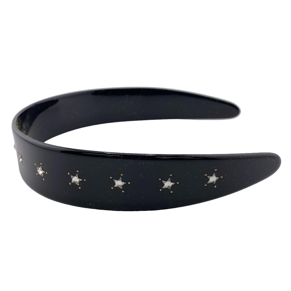 GUCCI hair accessory 702950 Plastic x rhinestone black logo Katyusha