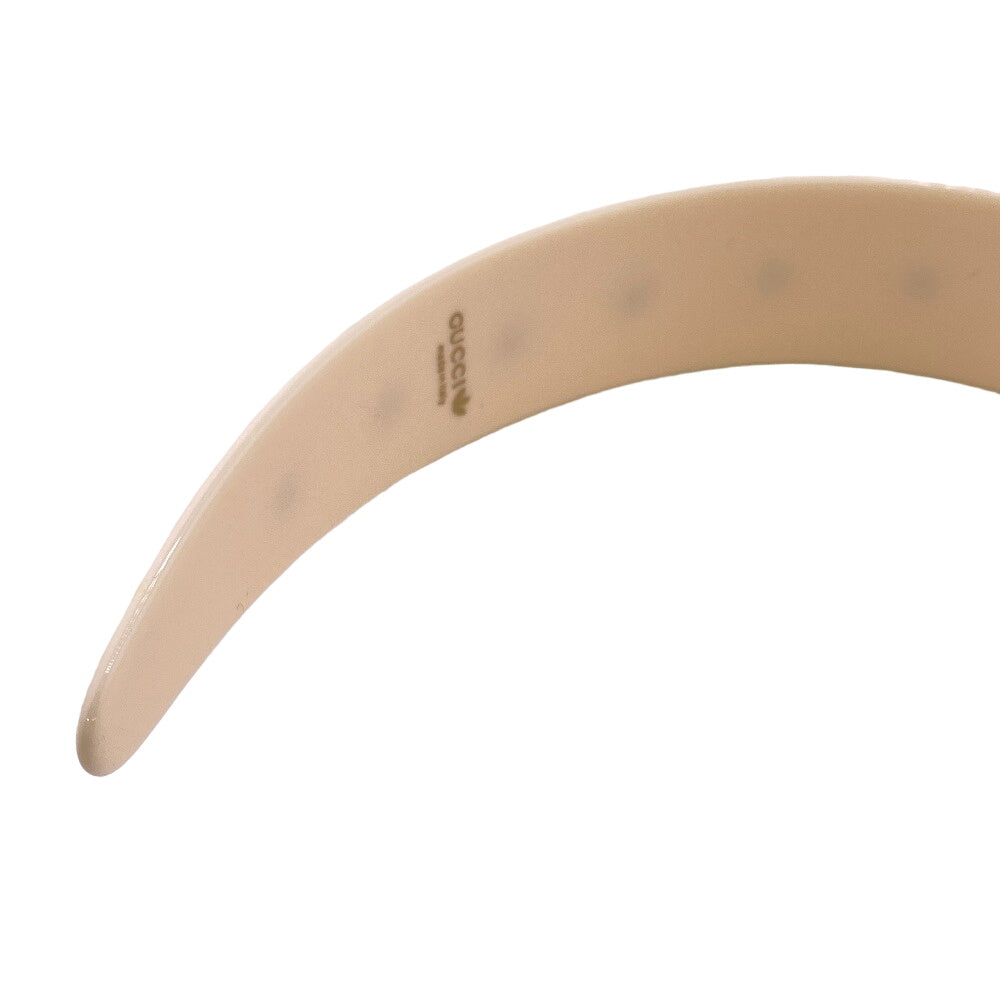 GUCCI hair accessory 702950 Plastic x rhinestone Ivory logo Katyusha