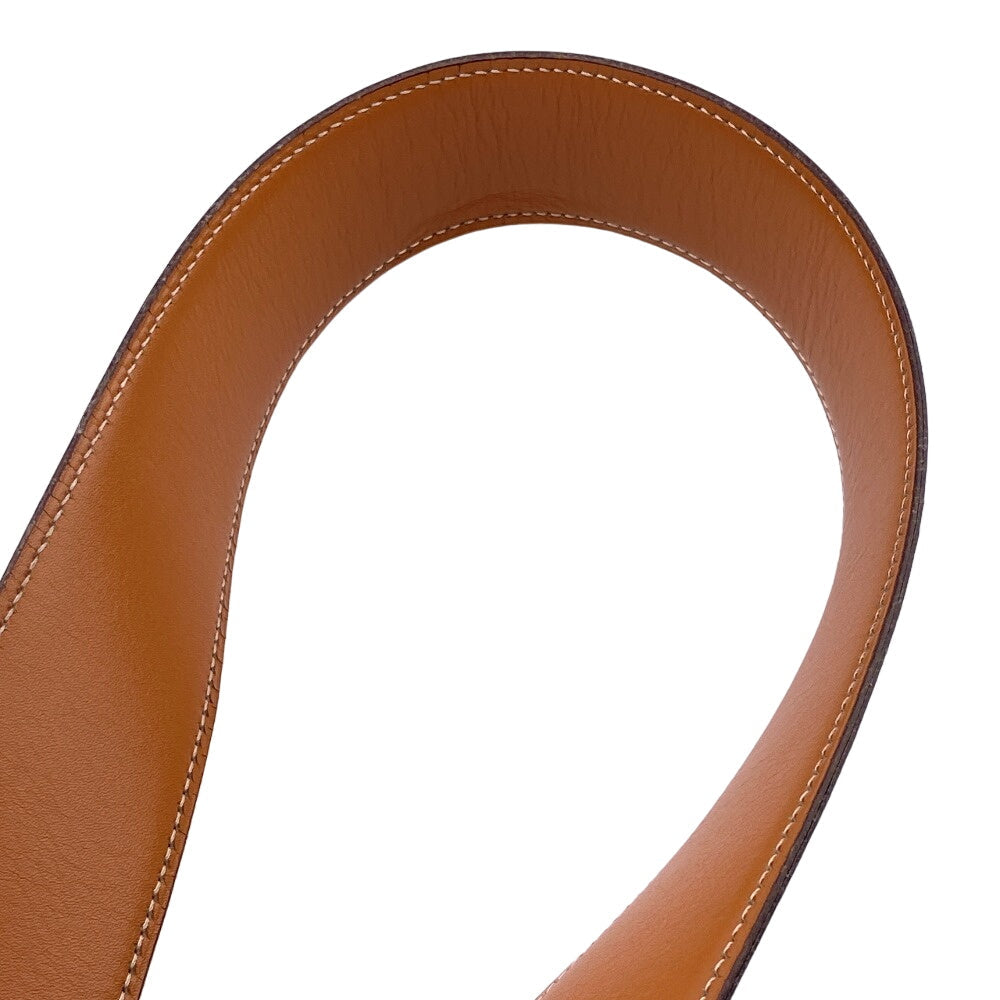 HERMES belt leather black Horse buckle 90