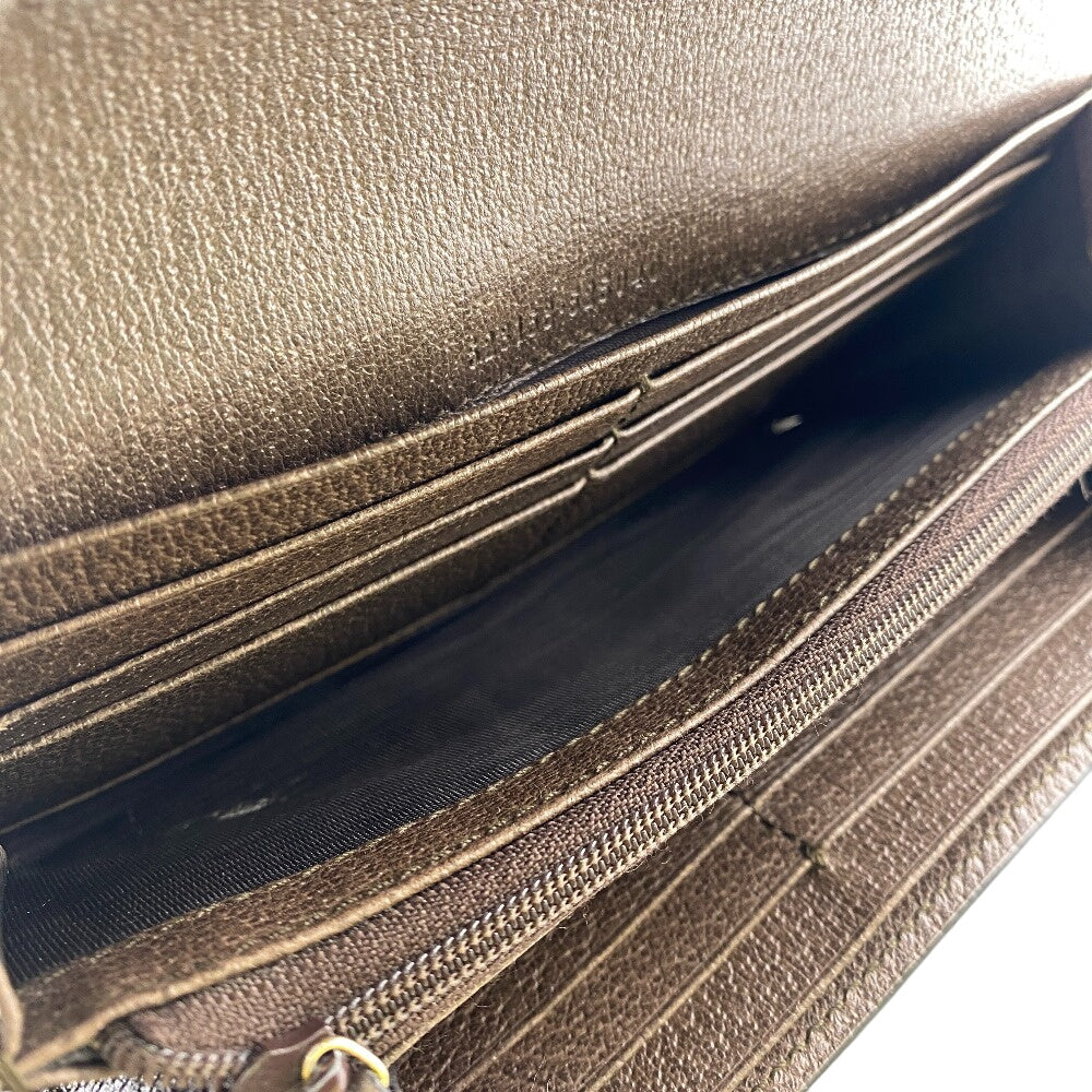 GUCCI Long Wallet Purse 523153 canvas Brown GG Supreme Ofidia Women Used