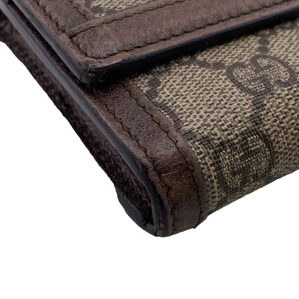 GUCCI Long Wallet Purse 523153 canvas Brown GG Supreme Ofidia Women Used