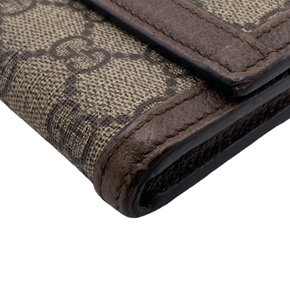 GUCCI Long Wallet Purse 523153 canvas Brown GG Supreme Ofidia Women Used