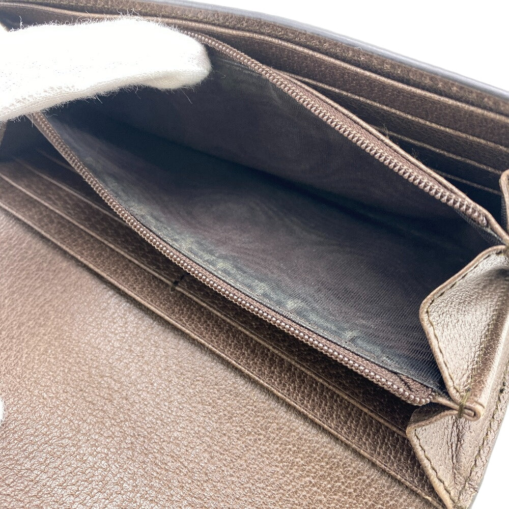GUCCI Long Wallet Purse 523153 canvas Brown GG Supreme Ofidia Women Used