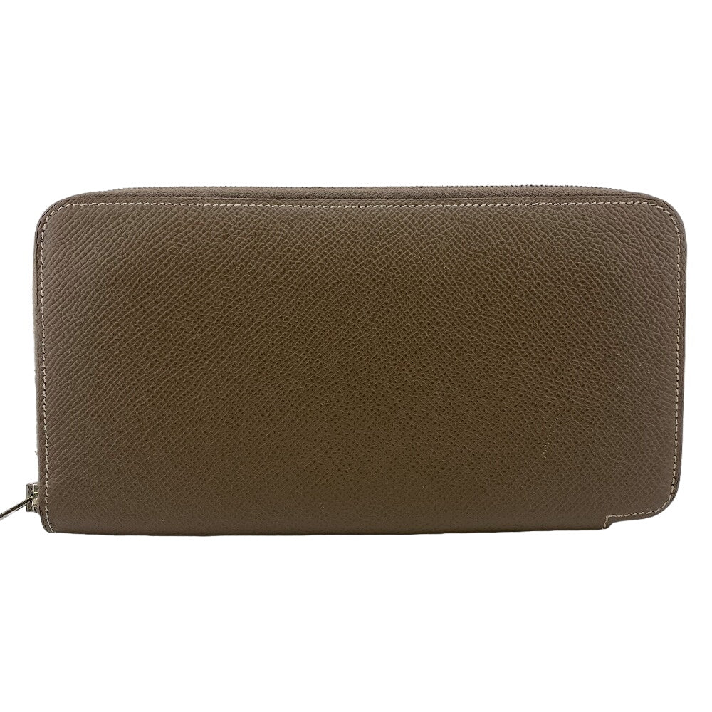 HERMES Long Wallet Purse leather beige Zip Around voepso Azap long silk in Women(Unisex) Used