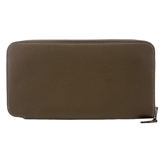 HERMES Long Wallet Purse leather beige Zip Around voepso Azap long silk in Women(Unisex) Used