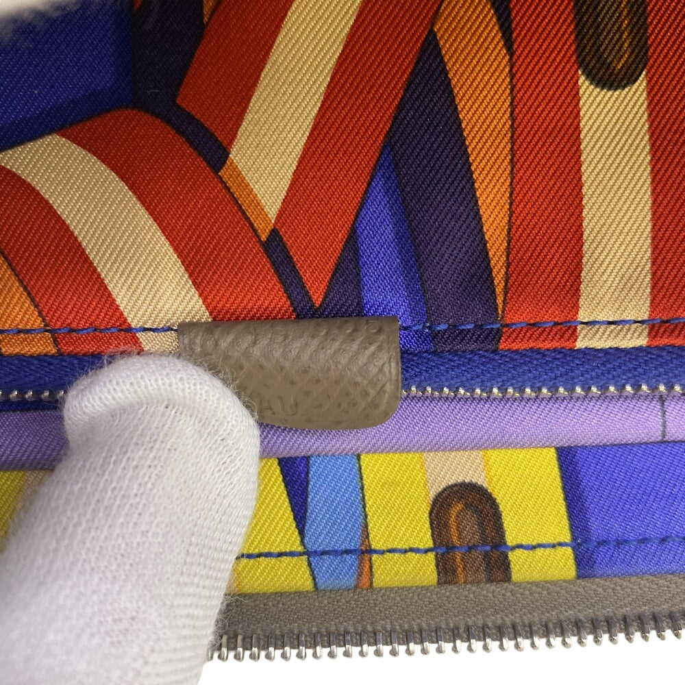 HERMES Long Wallet Purse leather beige Zip Around voepso Azap long silk in Women(Unisex) Used