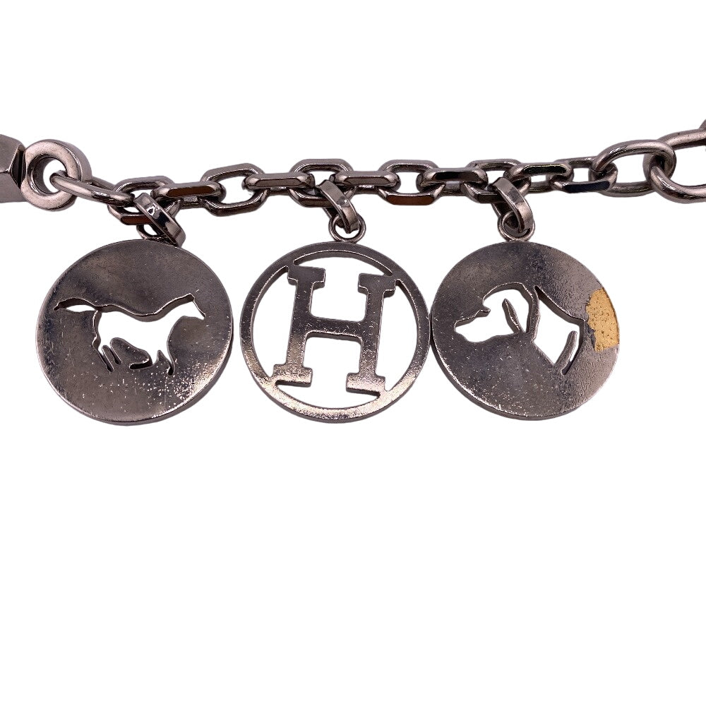 HERMES charm Gold Plated Silver key ring Amulet 4 Women Used