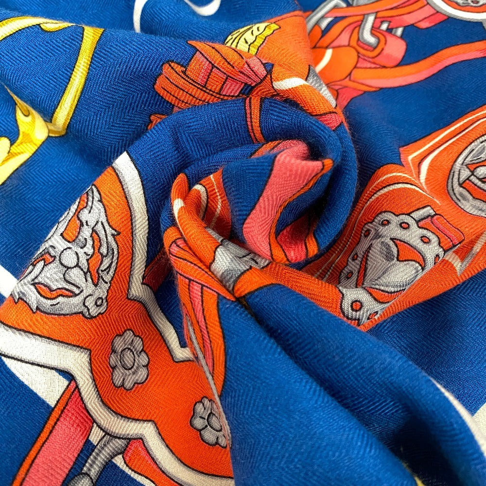 HERMES scarf silk blue Brides et Destin Triangle Jean Women Used