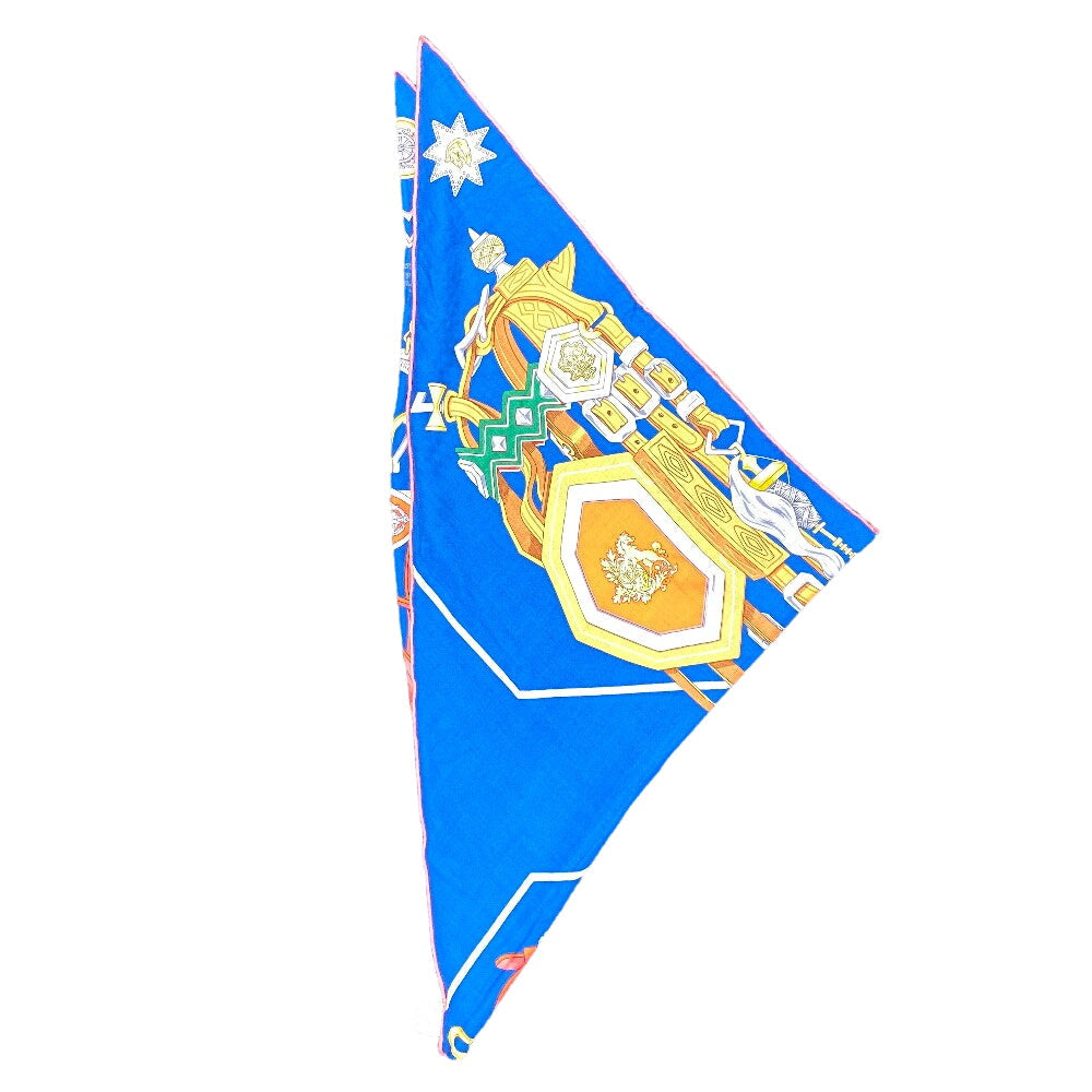 HERMES scarf silk blue Brides et Destin Triangle Jean Women Used