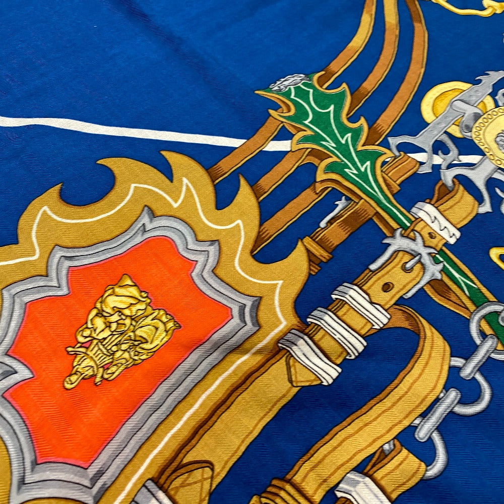 HERMES scarf silk blue Brides et Destin Triangle Jean Women Used