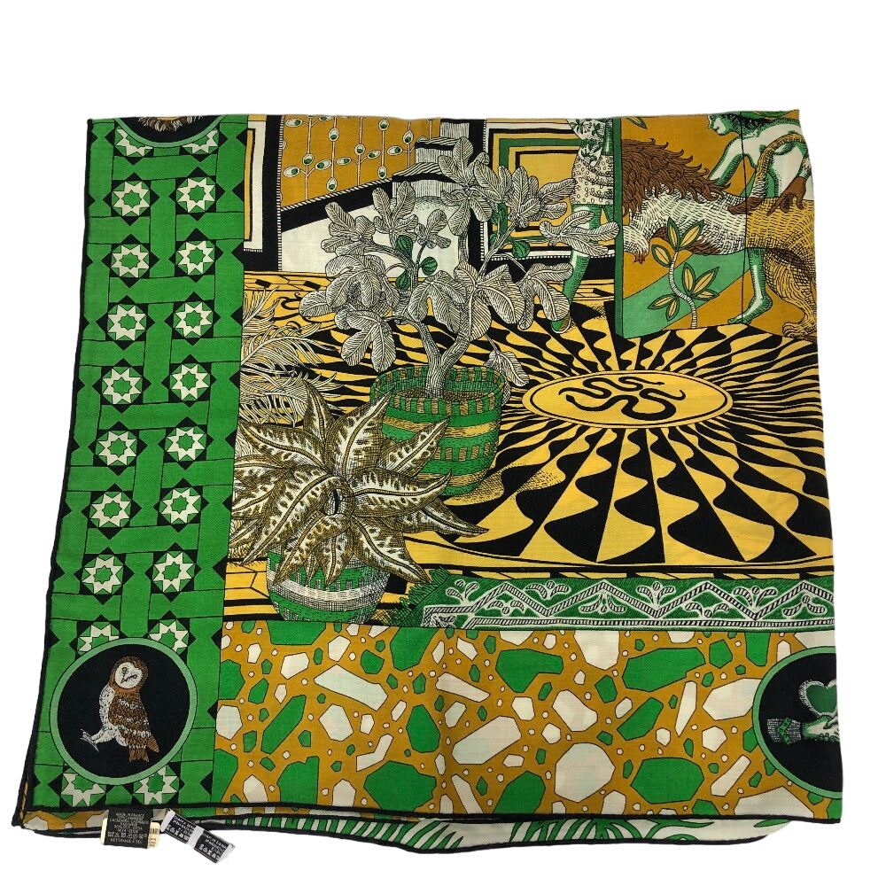 HERMES scarf Cashmere, Silk green Amazone Dance Caregean