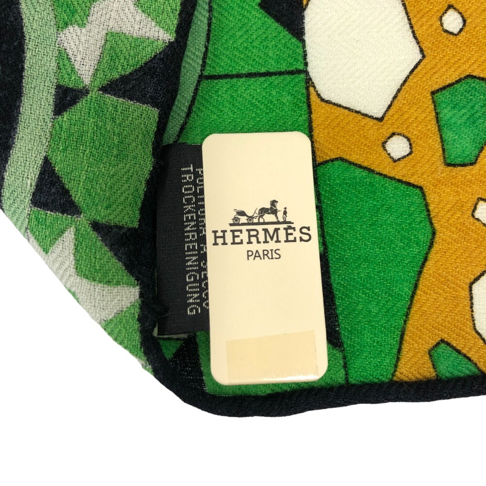 HERMES scarf Cashmere, Silk green Amazone Dance Caregean