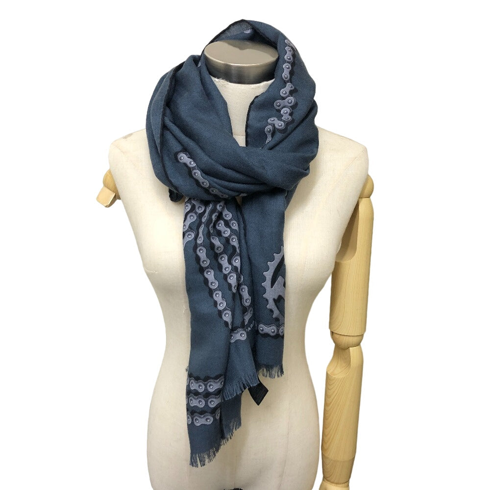 HERMES Stall Cashmere, Silk Navy Cheval Dechaine Women Used