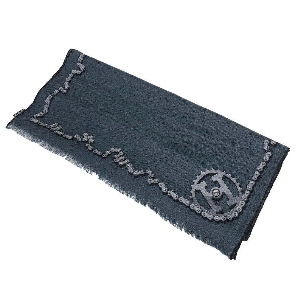 HERMES Stall Cashmere, Silk Navy Cheval Dechaine Women Used