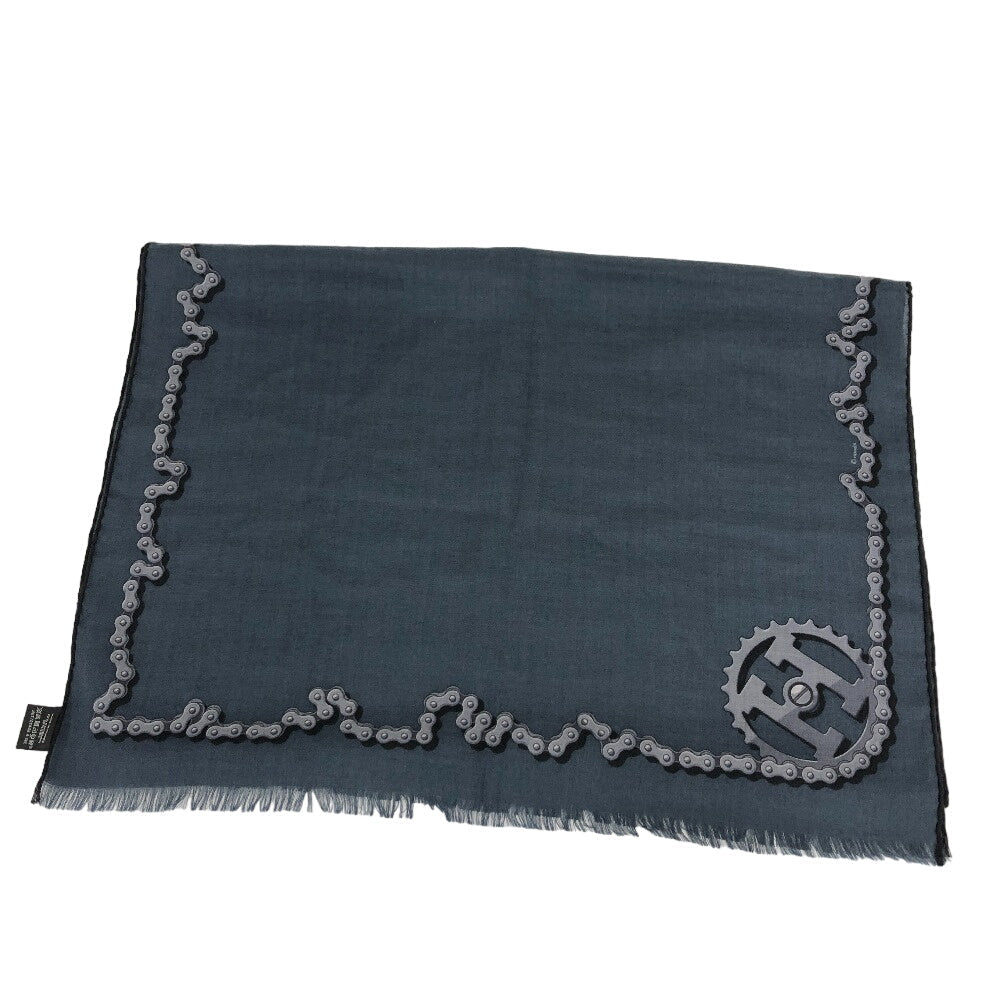 HERMES Stall Cashmere, Silk Navy Cheval Dechaine Women Used