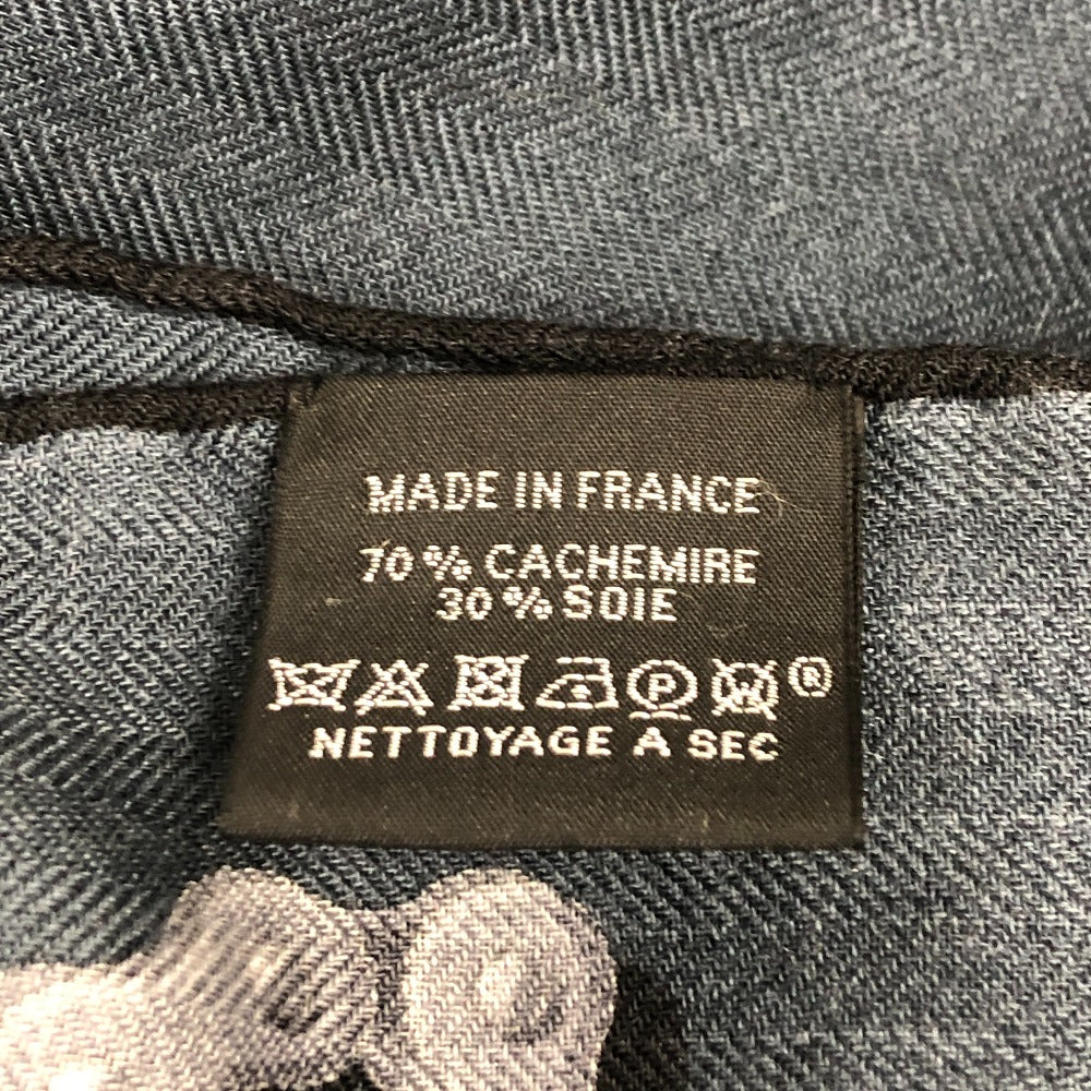 HERMES Stall Cashmere, Silk Navy Cheval Dechaine Women Used