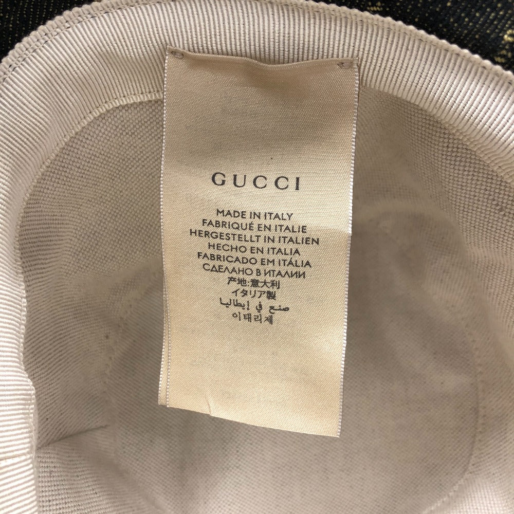 GUCCI hat 679455 denim black M/57 GG jacquard denim Women M 57cm Used