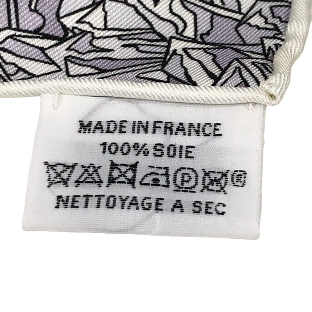 HERMES scarf silk gray La Vallee de Cristal Scenery of the Crystal Valley Carre90