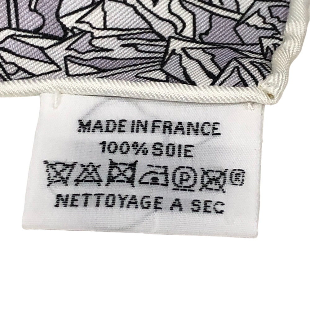 HERMES scarf silk gray La Vallee de Cristal Scenery of the Crystal Valley Carre90