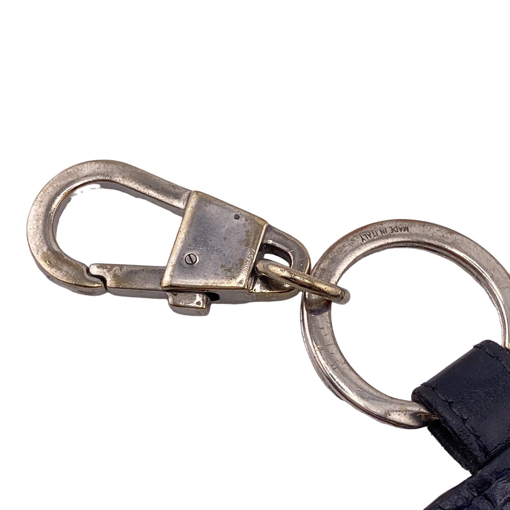 GUCCI key ring leather black Guccisima unisex(Unisex) Used