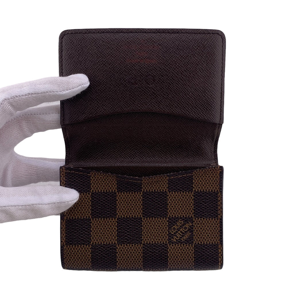 LOUIS VUITTON Card Case N62920 leather Brown name card holder Damier Anvelop Cult De Vuitto mens(Unisex) Used