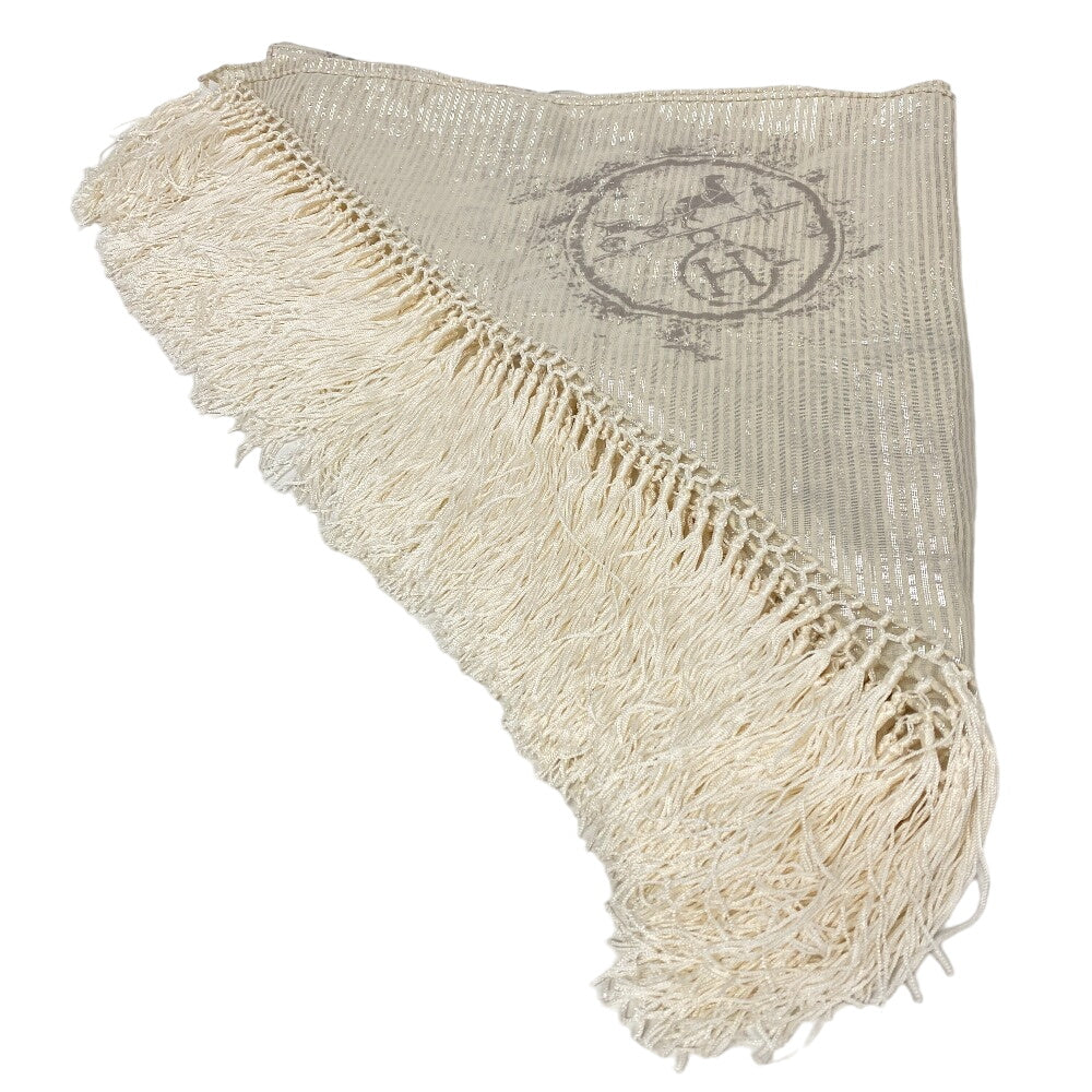 HERMES scarf cotton Ivory Tencel Pointe Nomade Women Used