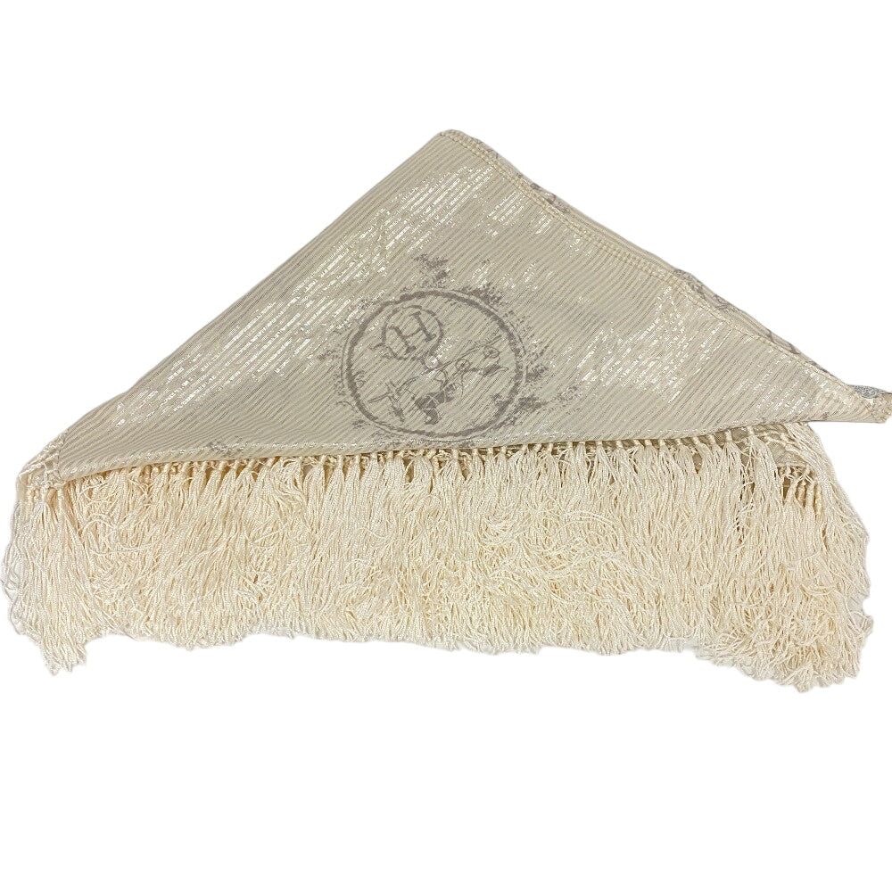 HERMES scarf cotton Ivory Tencel Pointe Nomade Women Used