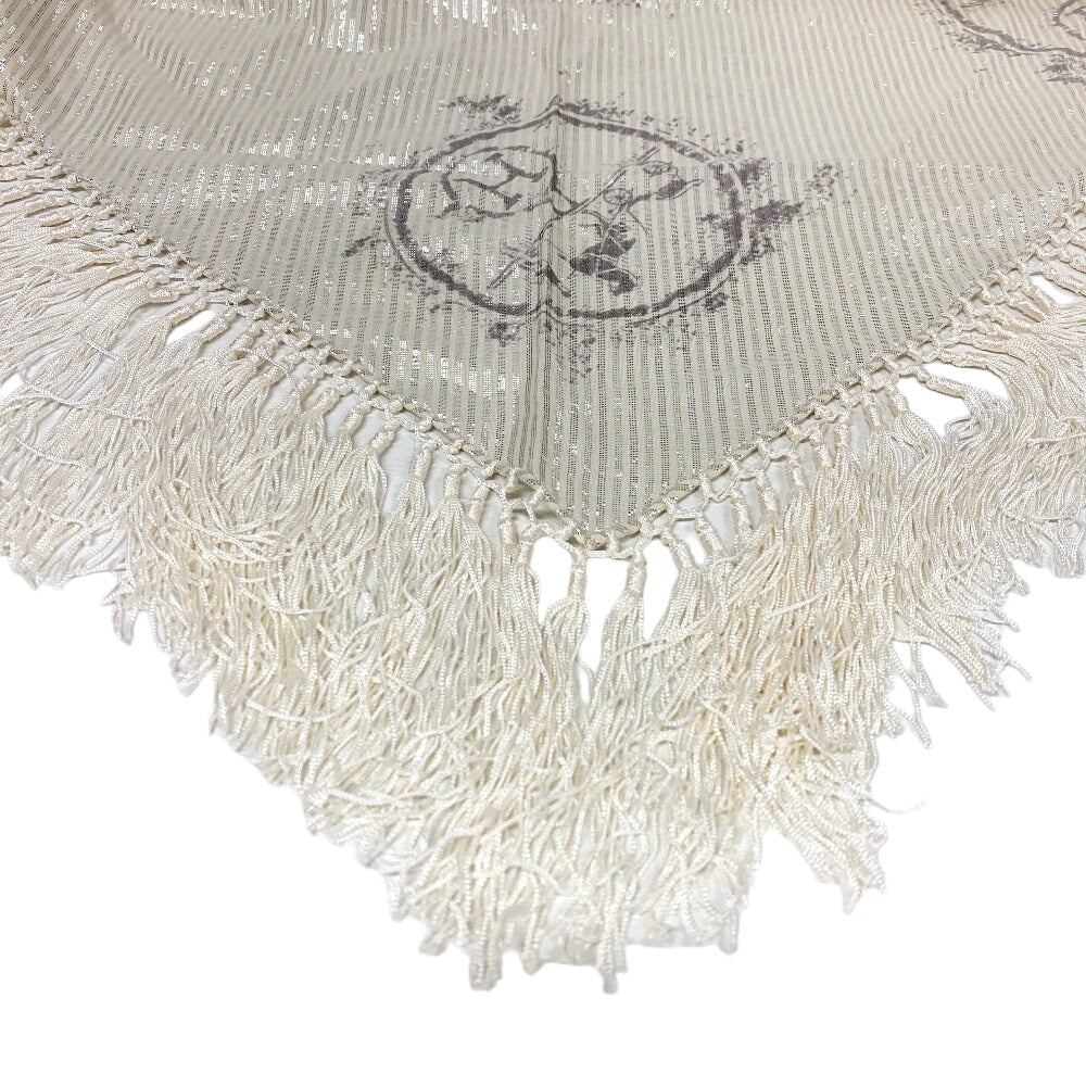 HERMES scarf cotton Ivory Tencel Pointe Nomade Women Used