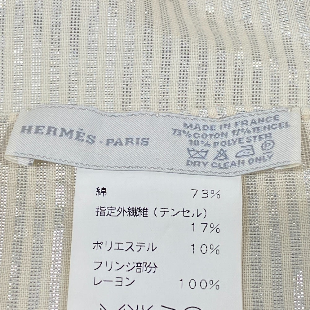 HERMES scarf cotton Ivory Tencel Pointe Nomade Women Used
