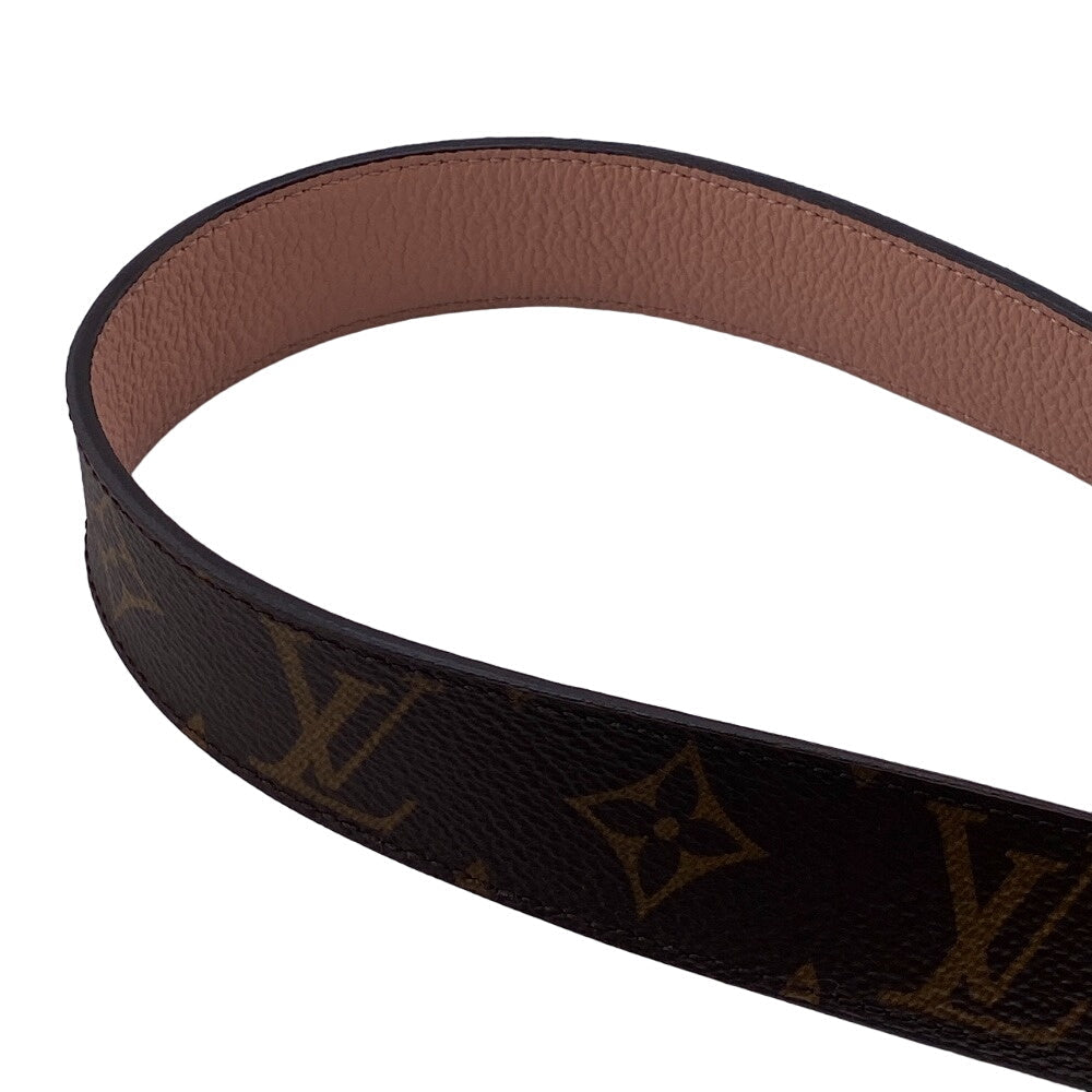 LOUIS VUITTON belt M0321 PVC, Leather Brown Monogram Sunture LV Initial 80/32
