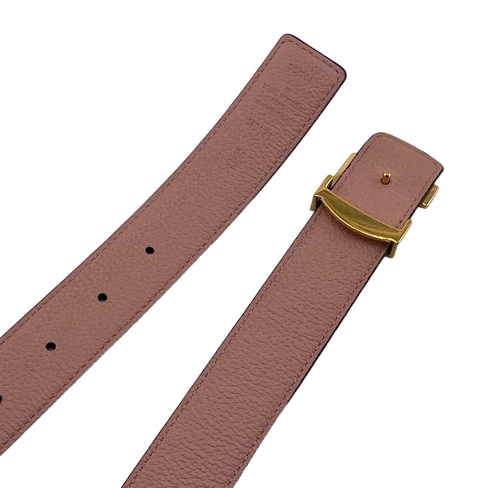 LOUIS VUITTON belt M0321 PVC, Leather Brown Monogram Sunture LV Initial 80/32