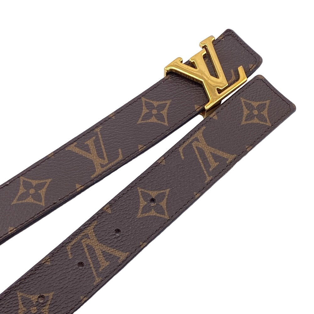 LOUIS VUITTON belt M0321 PVC, Leather Brown Monogram Sunture LV Initial 80/32