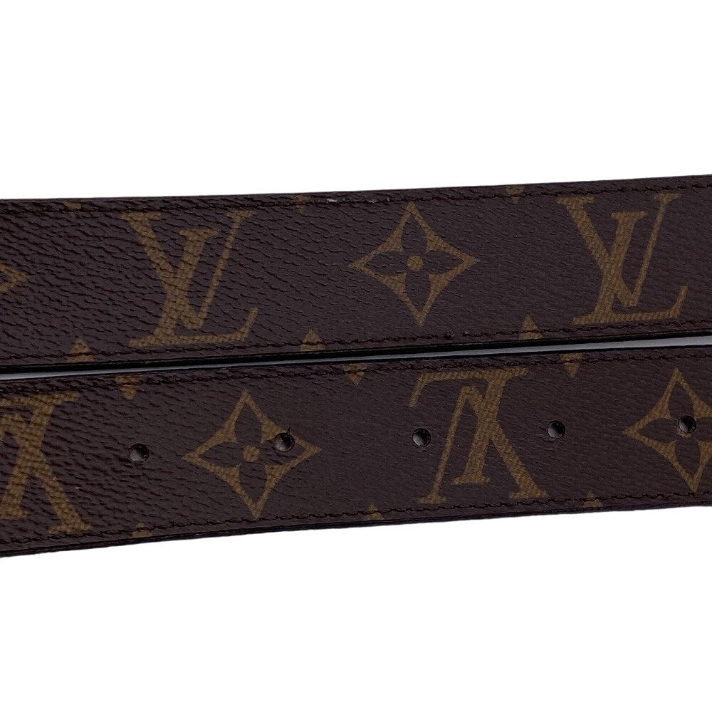 LOUIS VUITTON belt M0321 PVC, Leather Brown Monogram Sunture LV Initial 80/32