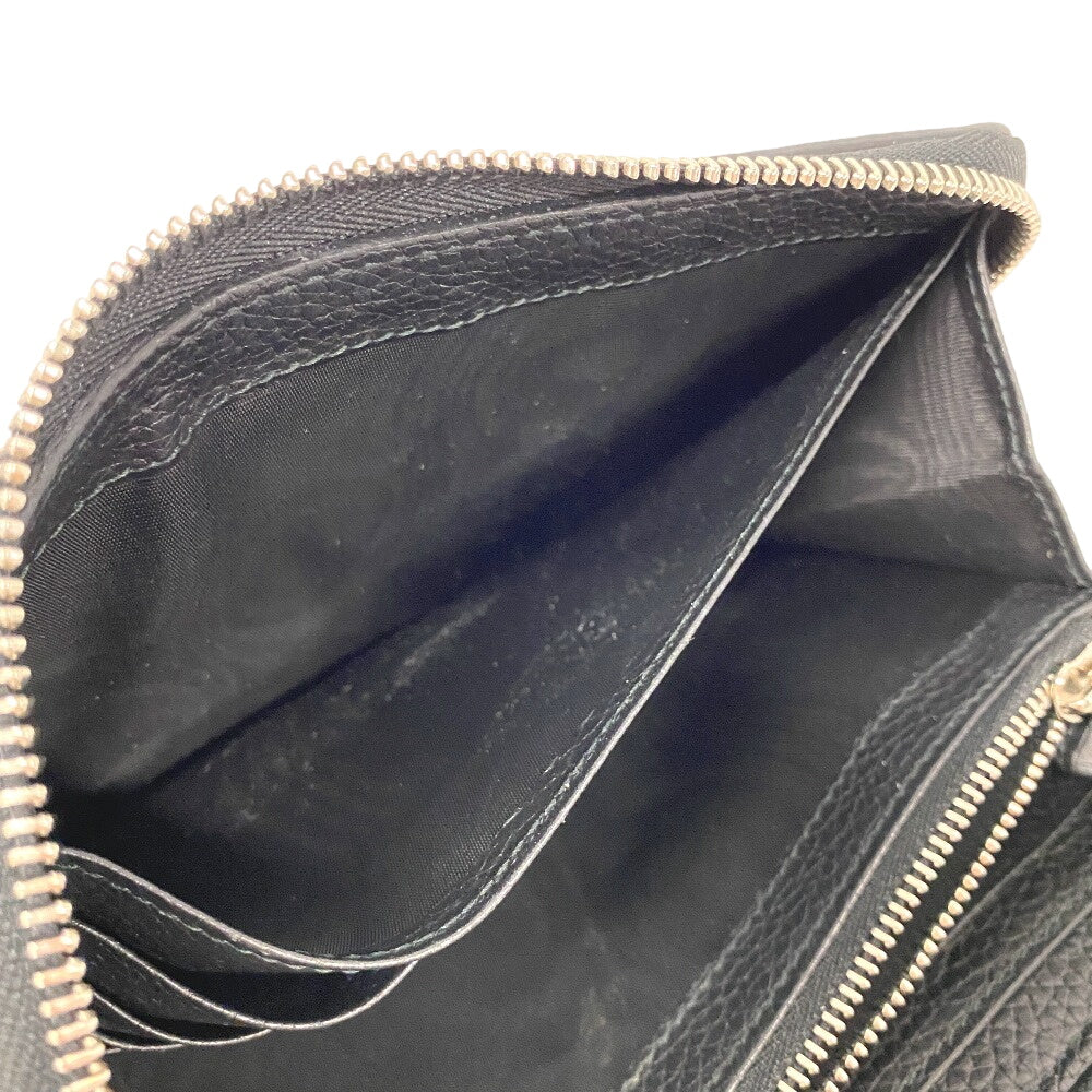 GUCCI Long Wallet Purse 751760 leather black Zip Around Travel Document Case Jumbo GG mens Used