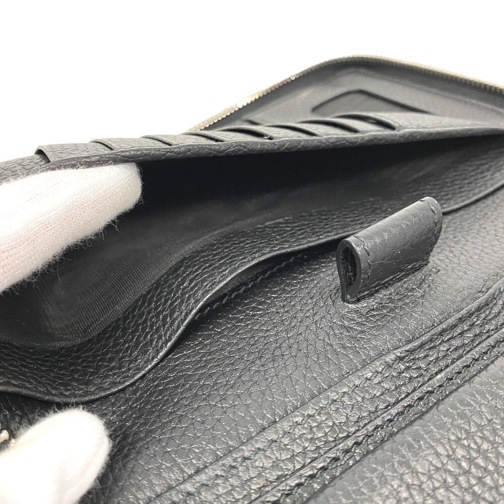 GUCCI Long Wallet Purse 751760 leather black Zip Around Travel Document Case Jumbo GG mens Used