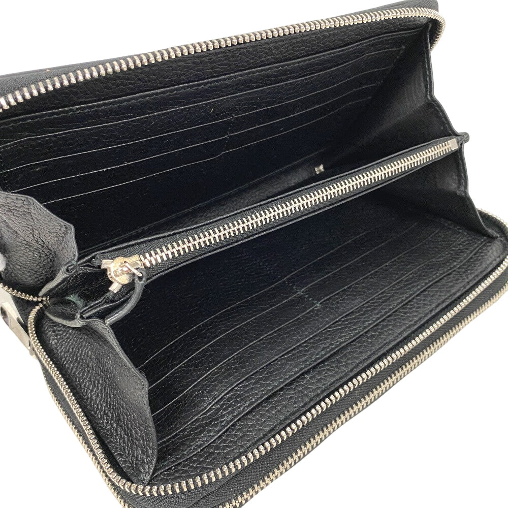 GUCCI Long Wallet Purse 751760 leather black Zip Around Travel Document Case Jumbo GG mens Used