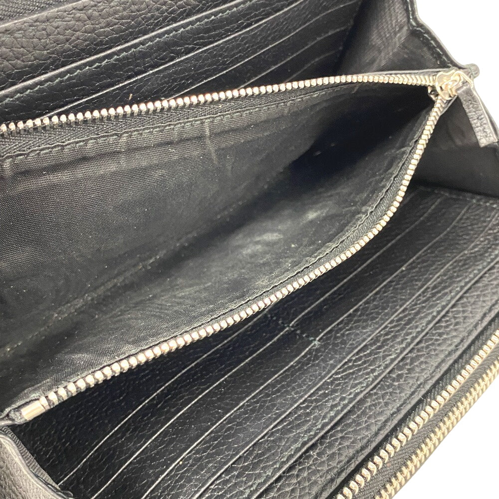 GUCCI Long Wallet Purse 751760 leather black Zip Around Travel Document Case Jumbo GG mens Used
