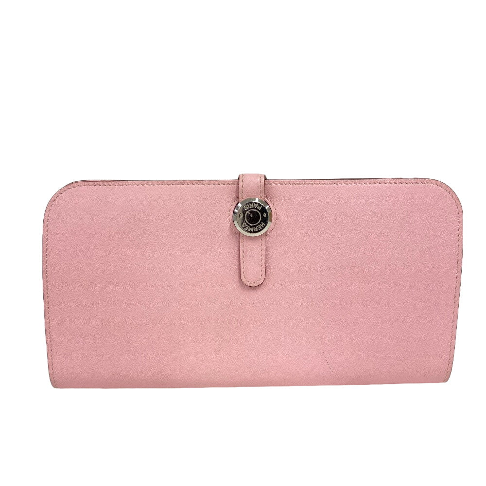 HERMES Long Wallet Purse Vaux Swift pink 2015 Dogon Long Women Used